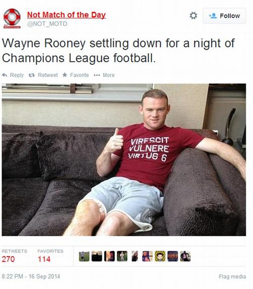 Rooney tận hưởng Champions League ở nhà
