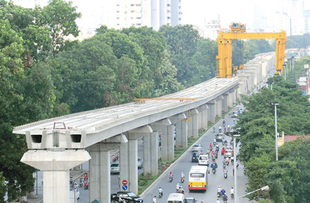 Dự án đường sắt đô thị Cát Linh - Hà Đông đã được đẩy nhanh tiến độ sau 2 tháng chuyển về Bộ GTVTẢnh: Khánh Linh