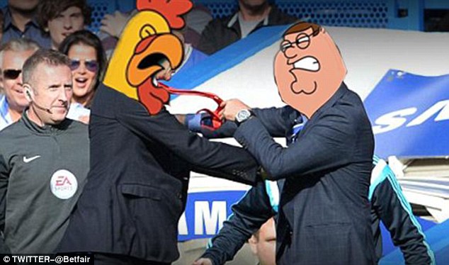 Vụ xô xát giữa Wenger và Mourinho gợi nhớ tới những nhân vật trong bộ phim hoạt hình Family Guy.