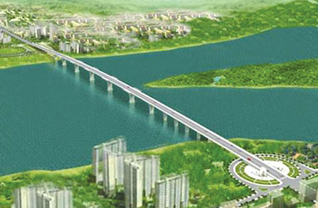 Cầu Thái Hà có nhịp chính lên đến 120 m 