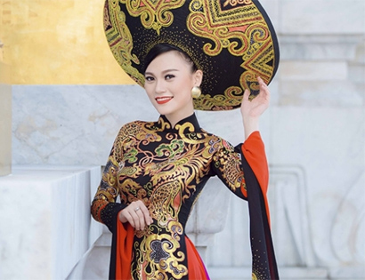 Cao Thùy Linh và bộ trang phục dân tộc được trao giải tại Miss Grand International 2014