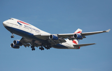 Boeing 747-400 thuộc hãng British Airways, đây là hãng sử dụng kiểu máy bay này nhiều nhất