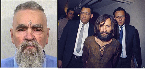 Tên Charles Manson hiện tại (trái) và xưa (phải)