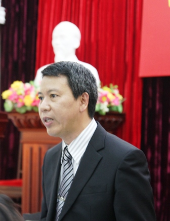 Ông Trần Bảo Ngọc, Vụ trưởng Vụ Vận tải tại cuộc họp báo.