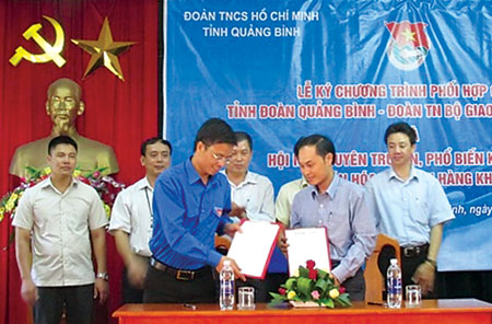 Đoàn Thanh niên Bộ GTVT ký chương trình phối hợp tại Quảng Bình