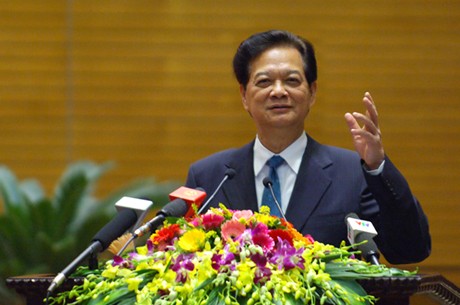 Thủ tướng Nguyễn Tấn Dũng phát biểu tại hội nghị ngày 23/12 - ảnh VGP