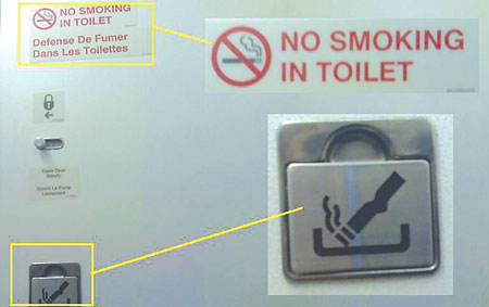 Dù có biết cấm nhưng một số hành khách vẫn lén vào toilet máy bay hút thuốc