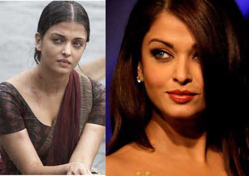 Tuy nhiên, khi không trang điểm Aishwarya Rai kém sắc và nhợt nhạt hơn rất nhiều