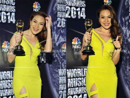 Mỹ Tâm giành giải của của World Musics Awards 2014 hồi tháng 5/2014
