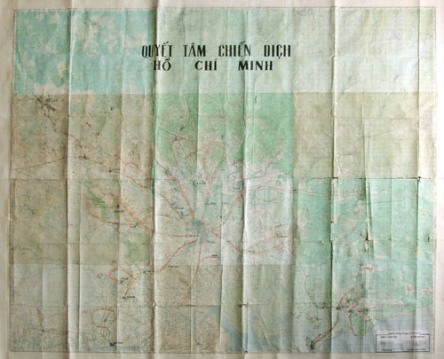 Bản đồ quyết tâm chiến dịch Hồ Chí Minh - ảnh Thanh Tùng (qdnd.vn)