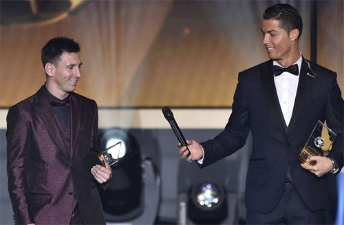 Messi và Ronaldo trong Gala trao QBV FIFA 2014