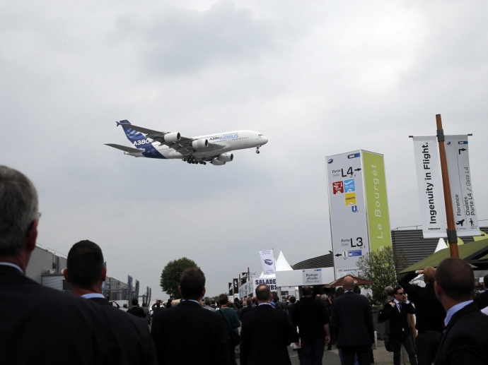 Máy bay khổng lồ Airbus A380 có mặt tại sự kiện
