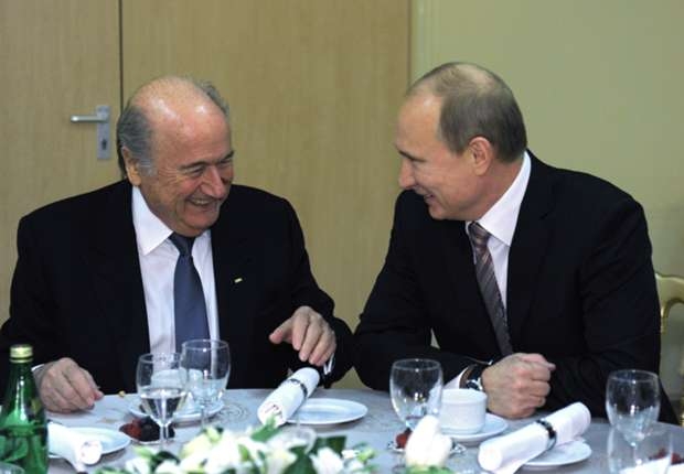 Tổng thống Nga Putin và Chủ tịch FIFA Sepp Blatter