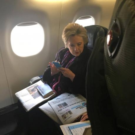 hillary on plane