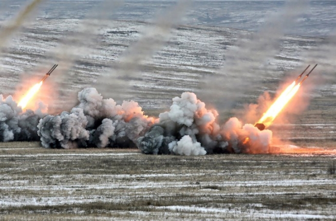 Pháo phản lực đa nòng ТОS-1А ở Syria