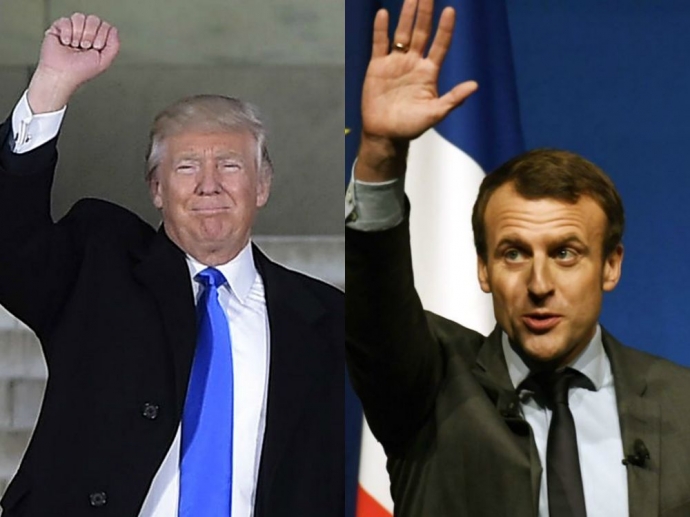 Tổng thống Mỹ Trump chúc mừng ông Macron đắc cử tổ