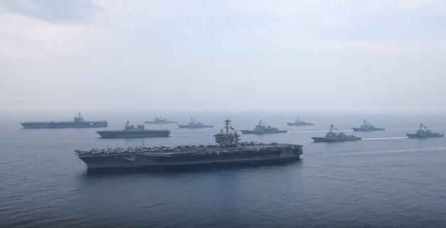 Hai hạm đội tàu sân bay Mỹ hợp chiến trên Biển Nhậ
