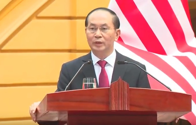 Chủ tịch nước Trần Đại Quang khi phát biểu