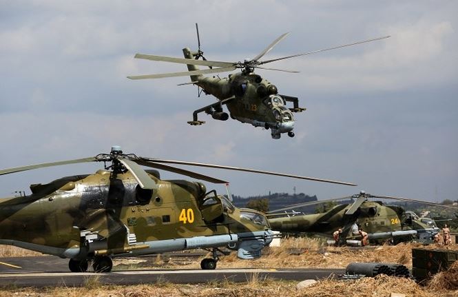 Máy bay trực thăng chiến đấu của Nga ở Syria