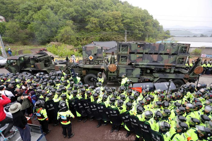Cảnh sát Hàn Quốc bảo vệ hoạt động triển khai Thaa