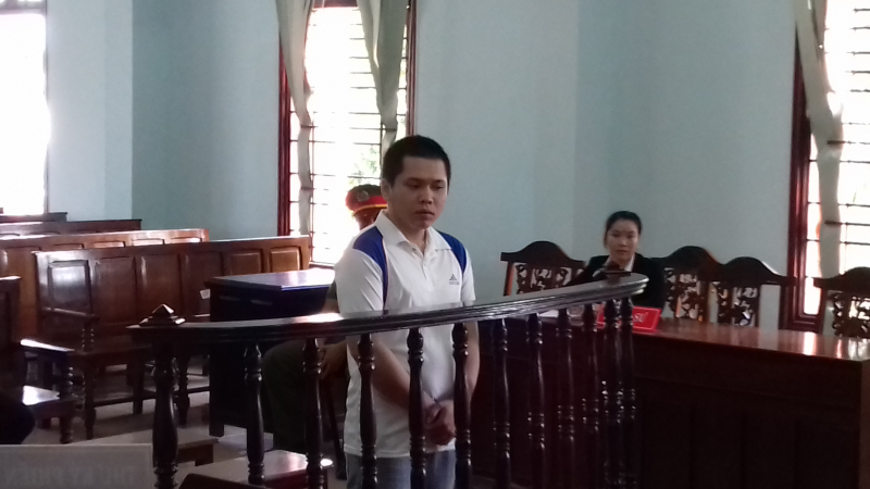 Bị cáo Lê Thanh Duy tại phiên tòa xét xử