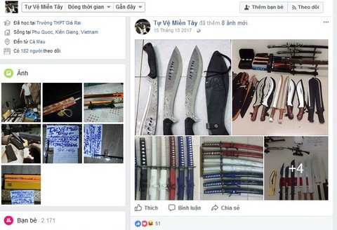 vũ khí rao bán vợ chồng Diệp rao bán trên FB