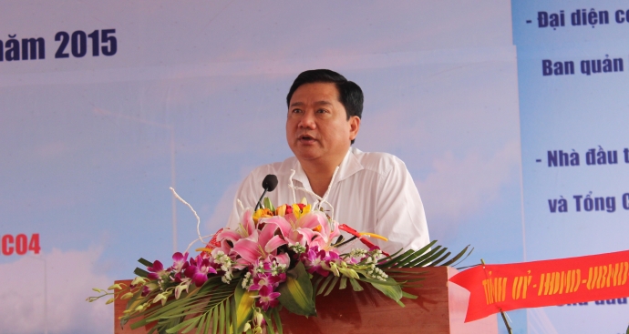 Bộ trưởng Đinh La Thăng phát biểu tại lễ khởi công
