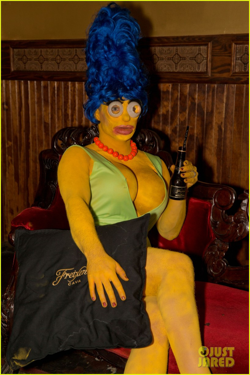 colton-haynes-channels-marge-simpson-for-halloween