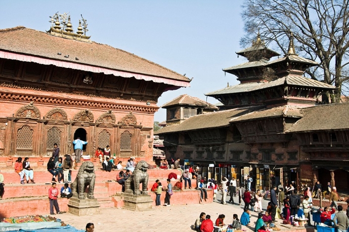 Một góc khác của quảng trường Kathmandu Durbar trư