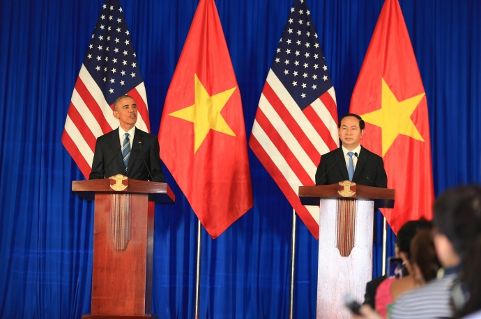 Chủ tịch nước Trần Đại Quang và Tổng thống Mỹ Bara