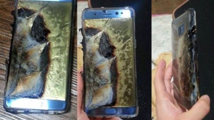 Hình ảnh điện thoại Galaxy Note 7 phát nổ