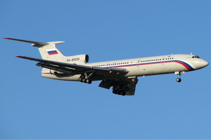 Chiếc Tu-154 gặp nạn khi đang trên đường 