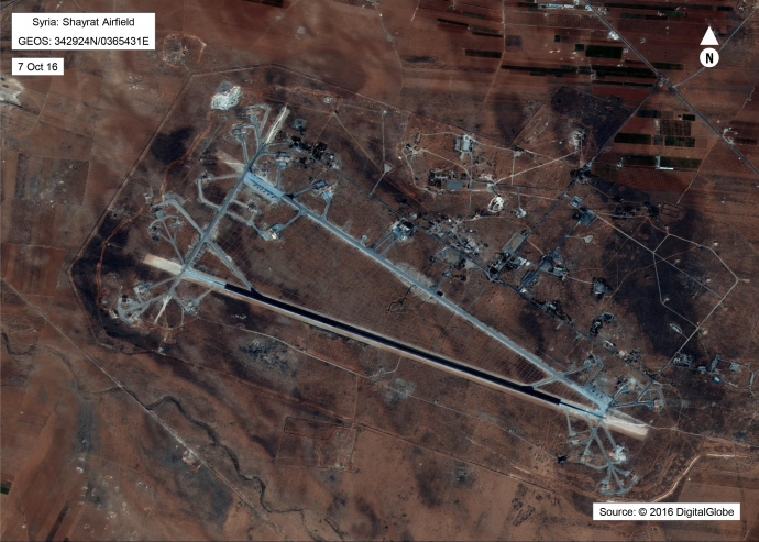 Hình ảnh vệ tinh căn cứ quân sự Syria nơi Mỹ tấn c