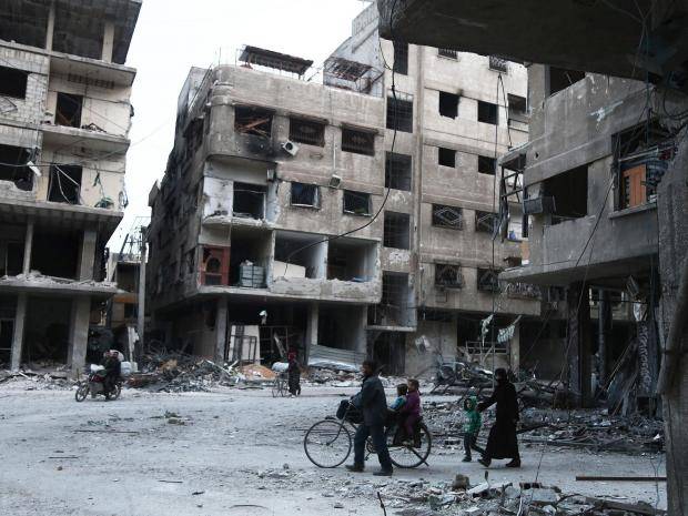 Khu vực Đông Ghouta hoang tàn vì bom đạn