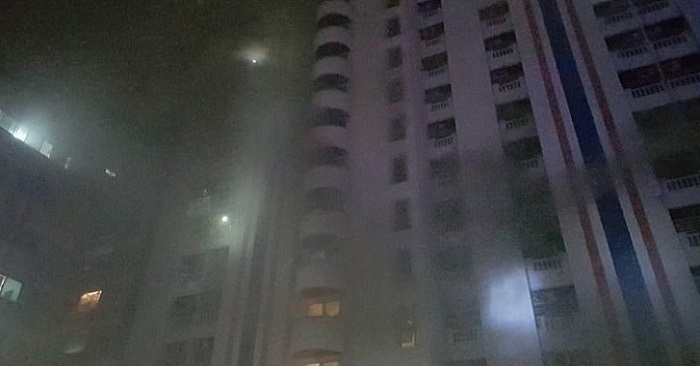 Khói mù mịt tại chung cư 14 tầng tại Thái