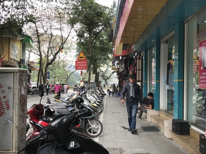 Khách bộ hành trên phố Hàng Dầu, Hà Nội