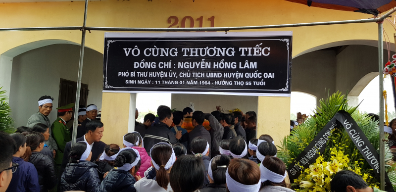 lễ tang chủ tịch huyện quốc oai