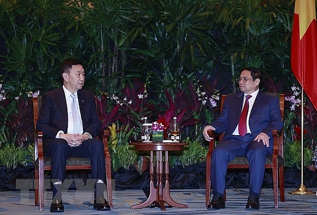 Thủ tướng Phạm Minh Chính tiếp các doanh nghiệp hàng đầu Singapore