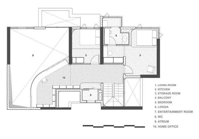 Căn hộ duplex độc đáo tại TPHCM với thiết kế hình khối và ốp đá mài kiểu Mỹ