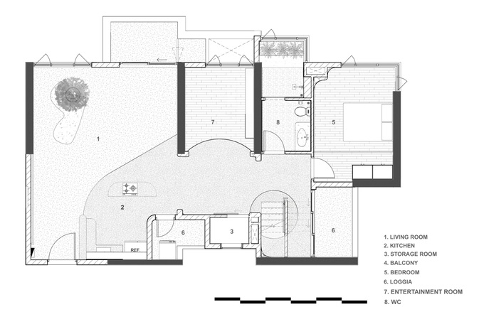 Căn hộ duplex độc đáo tại TPHCM với thiết kế hình khối và ốp đá mài kiểu Mỹ