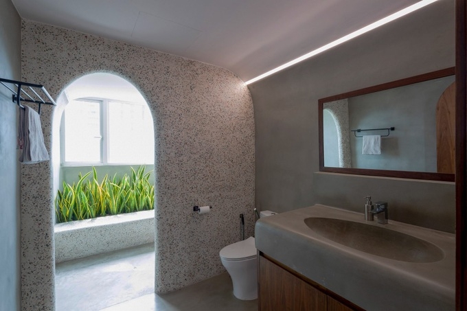 Căn hộ duplex độc đáo tại TPHCM với thiết kế hình khối và ốp đá mài kiểu Mỹ