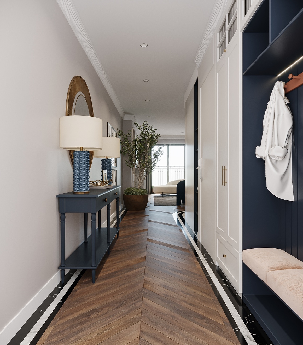 ben trong can ho 240 m2 voi noi that phong cach modern classic nhin la me