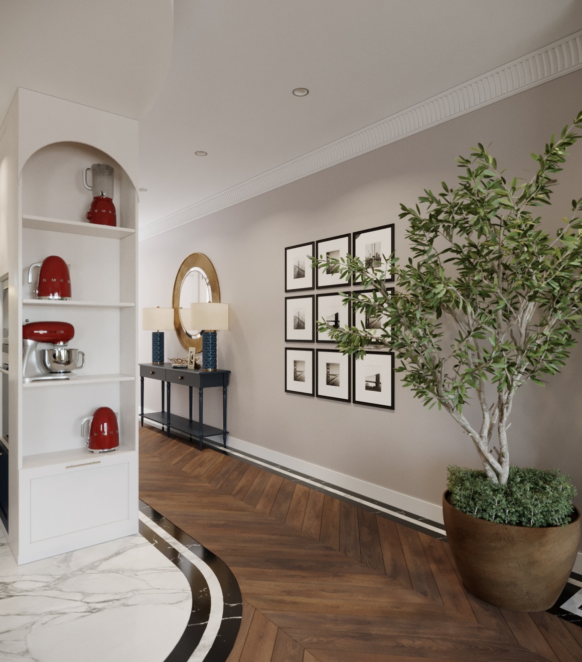 ben trong can ho 240 m2 voi noi that phong cach modern classic nhin la me