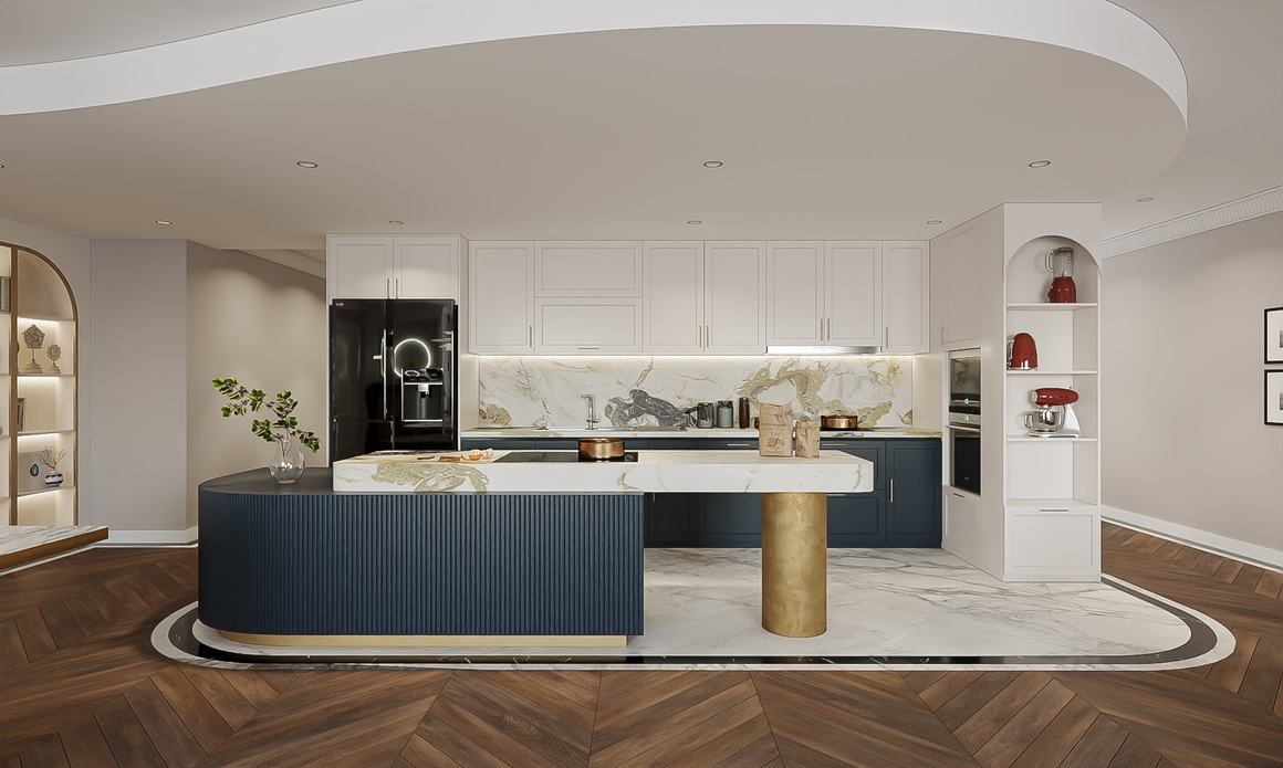 ben trong can ho 240 m2 voi noi that phong cach modern classic nhin la me