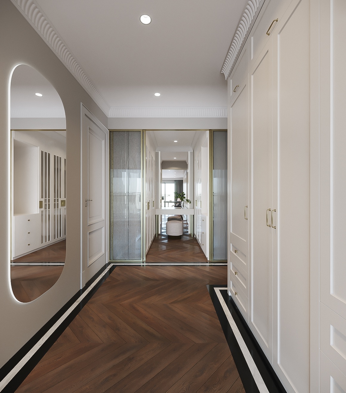 ben trong can ho 240 m2 voi noi that phong cach modern classic nhin la me