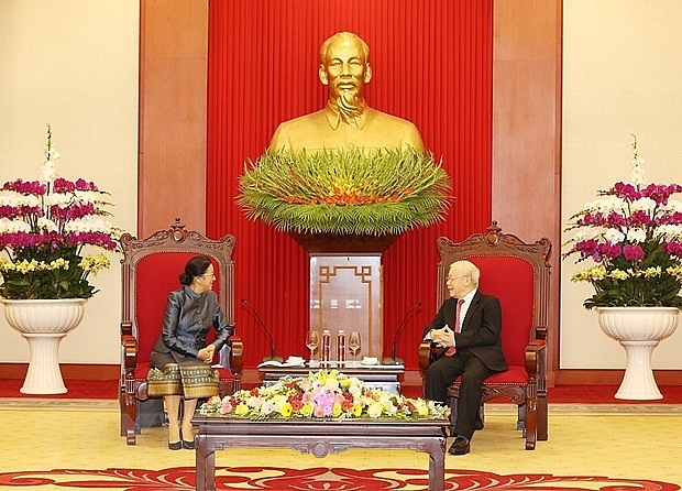 tong bi thu nguyen phu trong tiep pho chu tich nuoc lao pany yathotou