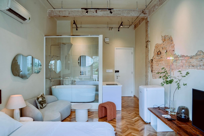 can ho dep xuat than voi gam mau trung tinh vat lieu go gan gui