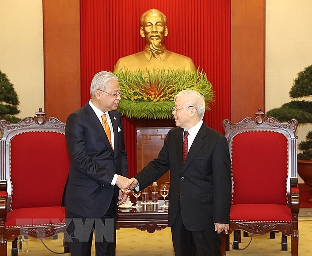 tong bi thu nguyen phu trong tiep thu tuong chinh phu malaysia