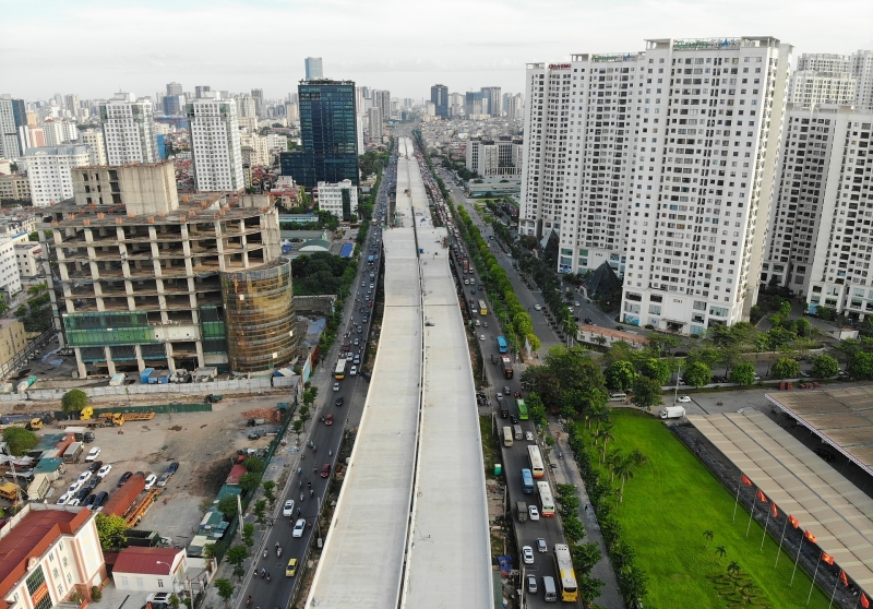 ha noi gap rut thi cong duong vanh dai 3 tren cao truoc ngay thong xe