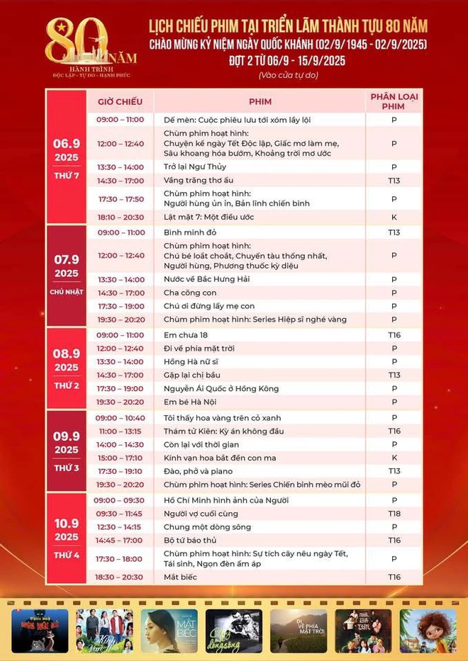 Tăng suất chiếu phim miễn phí chiêu đãi khán giả tại Triển lãm thành tựu đất nước- Ảnh 1. Tăng suất chiếu phim miễn phí chiêu đãi khán giả tại Triển lãm thành tựu đất nước- Ảnh 1.